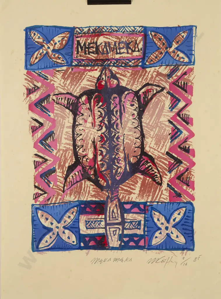 Michel Tuffery (b 1966) - Meka Meka (unframed) Image 1++