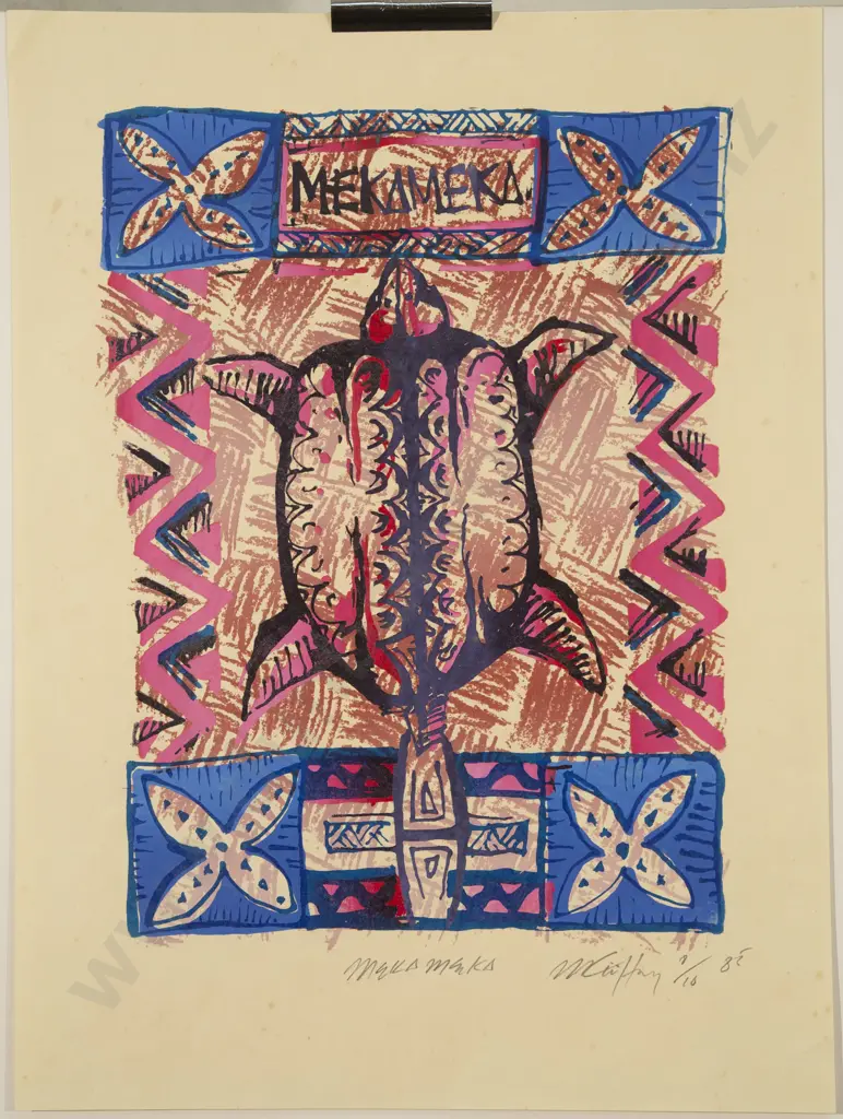 Michel Tuffery (b 1966) - Meka Meka (unframed) Image 1++