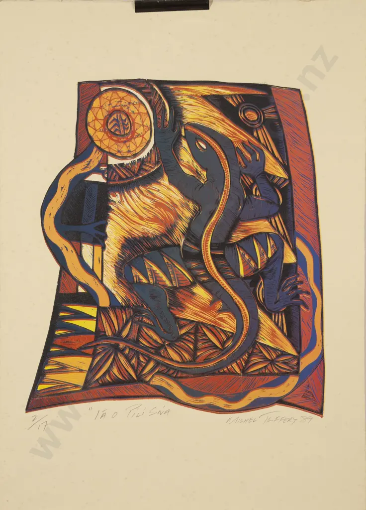Michel Tuffery (b 1966) - Ia O Pili Siva (unframed) Image 1++
