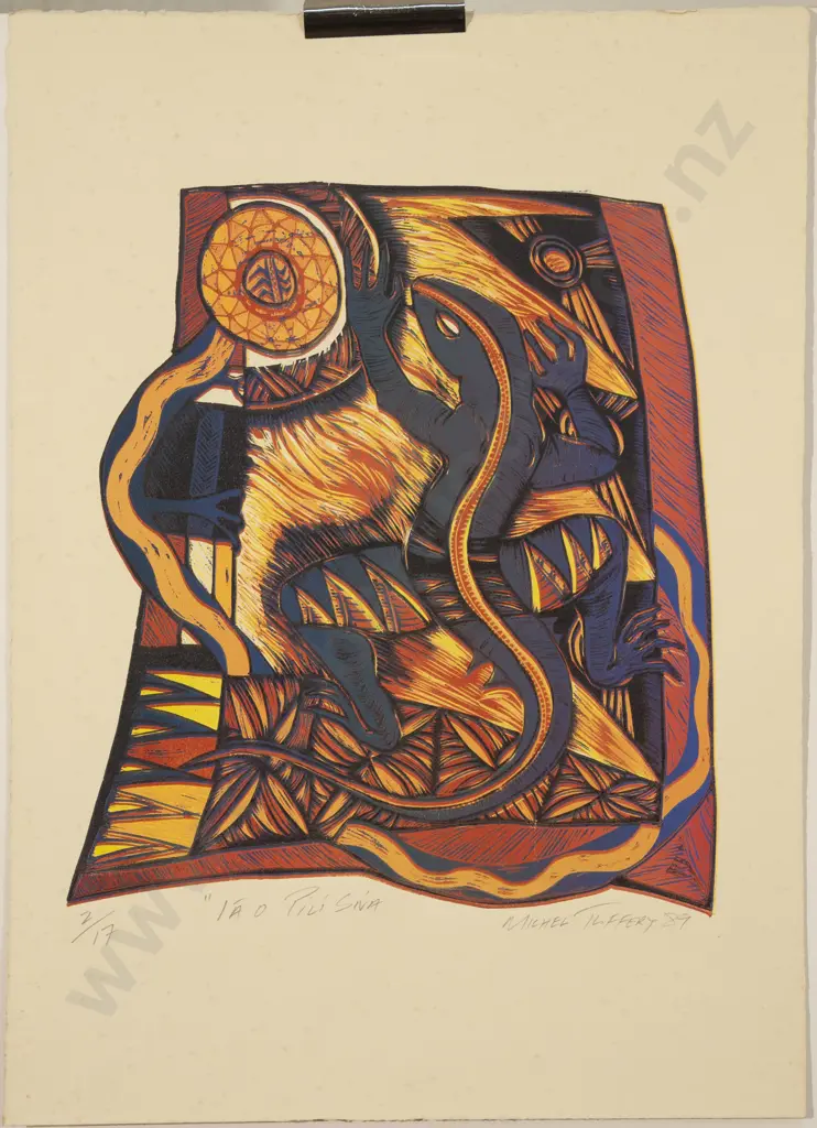 Michel Tuffery (b 1966) - Ia O Pili Siva (unframed) Image 1++
