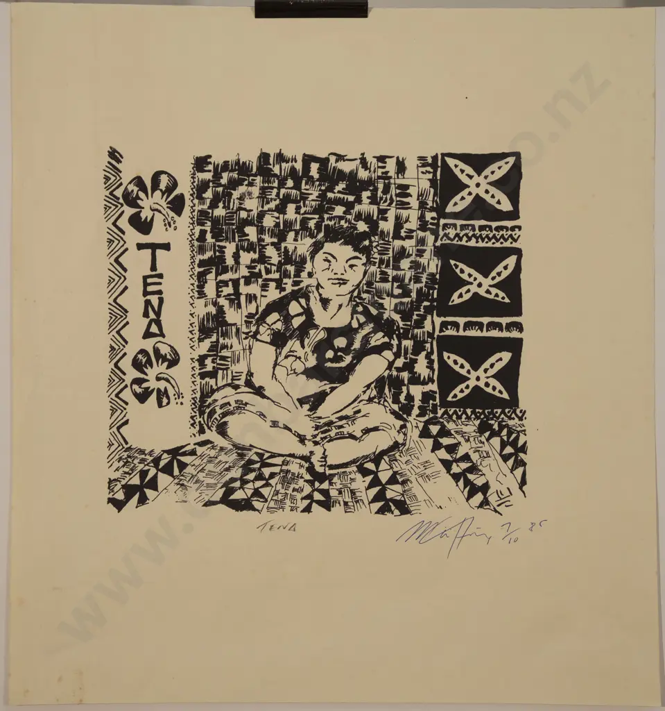 Michel Tuffery (b 1966) - Tena (unframed) Image 1++