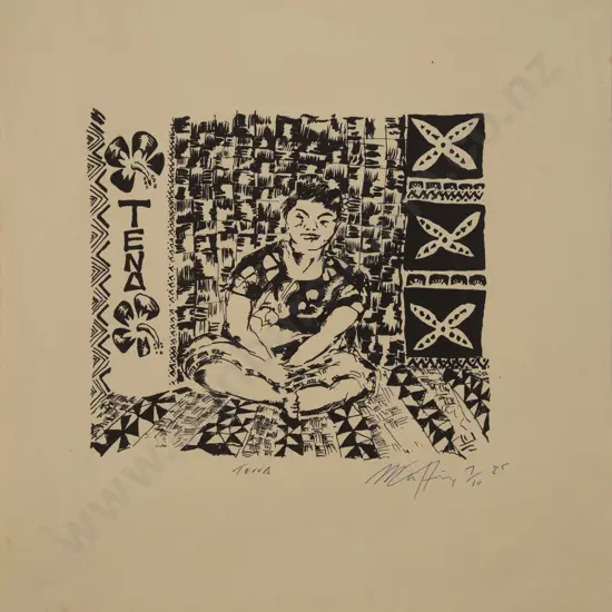 Michel Tuffery (b 1966) - Tena (unframed)
