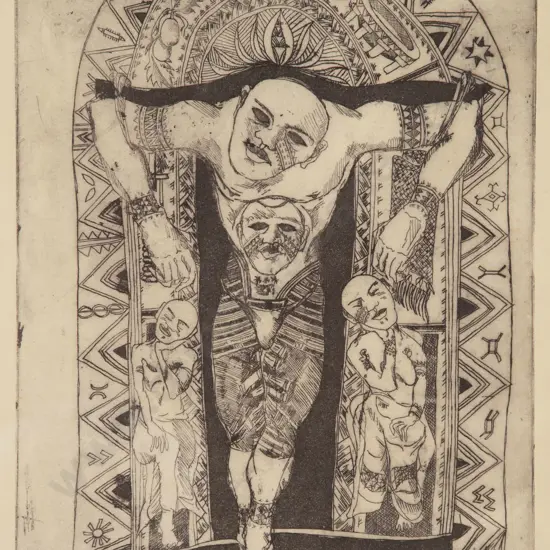Michel Tuffery (b 1966) - Crucifixion (unframed)
