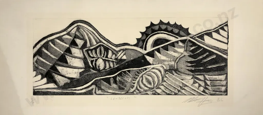 Michel Tuffery (b 1966) - Landscape (unframed) Image 1++
