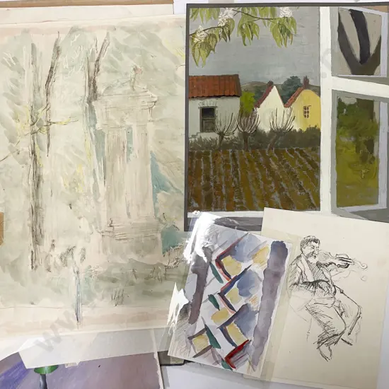 Collection Various Unframed Sketches