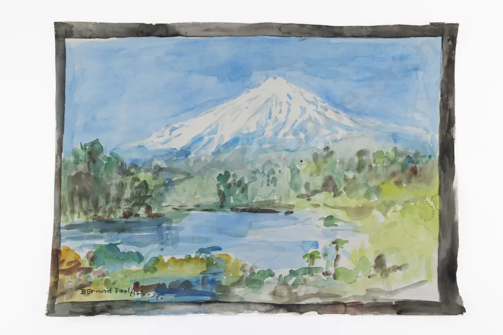 Bernard Aris (1887 - 1977) - Mt Taranaki (unframed) Image 1++
