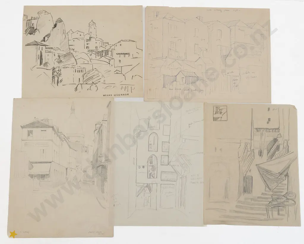 John Weeks (1888-1965) - Twelve Various Sketchbook Studies Image 1++
