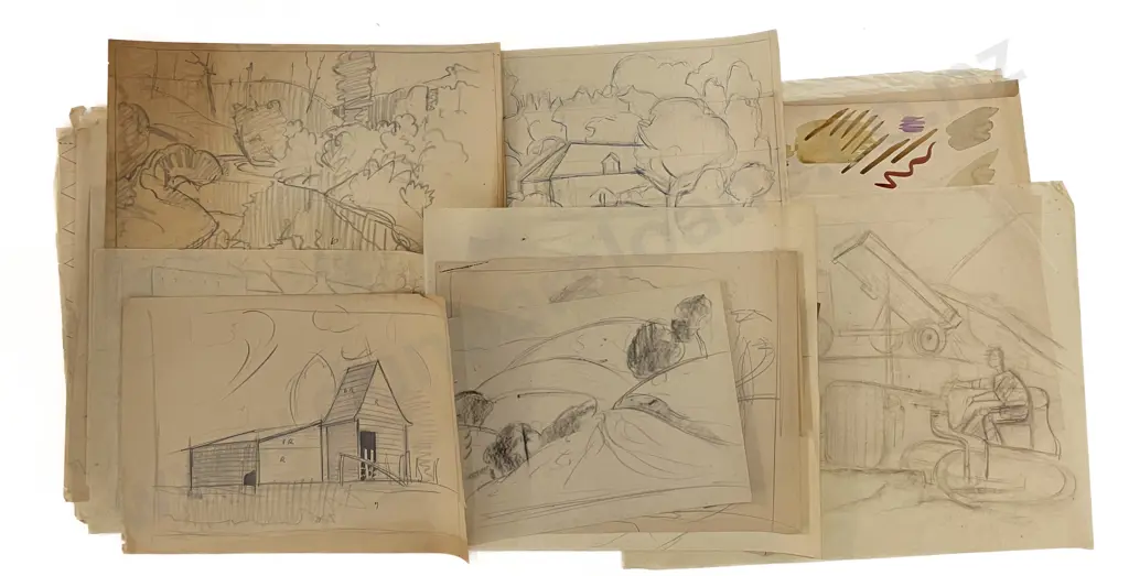 John Weeks (1888 - 1965) - 25 Assorted Sketchbook Studies Image 1++