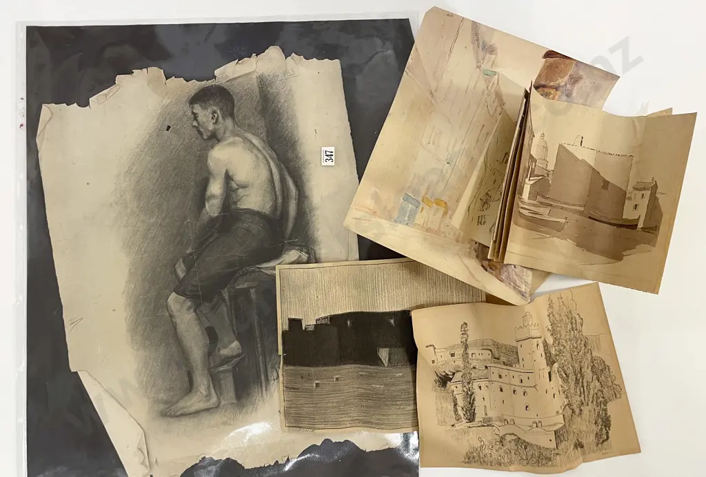 John Weeks (1888 - 1965) - 10 Assorted Sketchbook Studies Image 1++