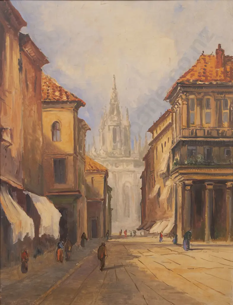 Blythe Fletcher (1890 - 1949) - European Street Scene Image 1++