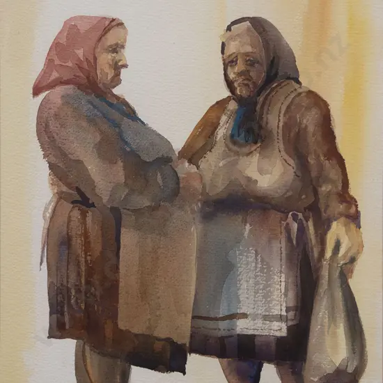 Clark Esplin (b 1941) - Gossip After Market Yugoslavia