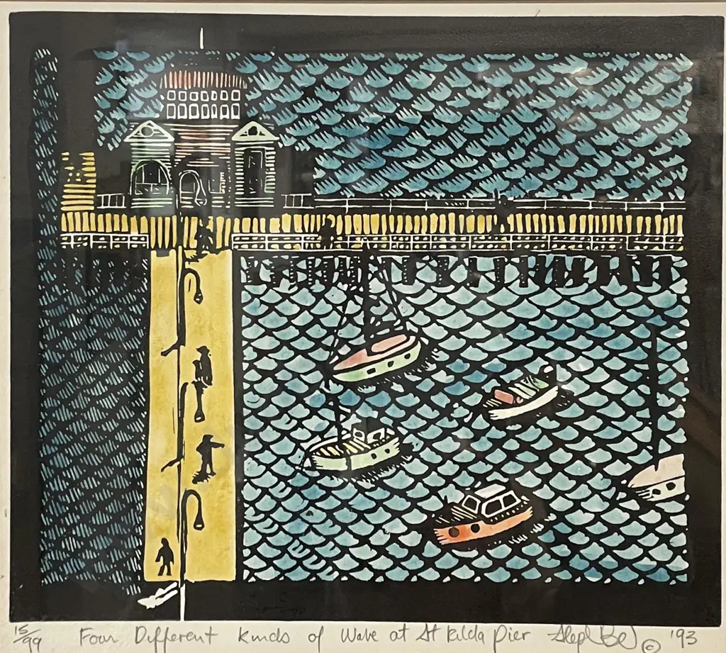 Unknown Artist - Four Different Kinds of Wave At St Kilda Pier Image 1++