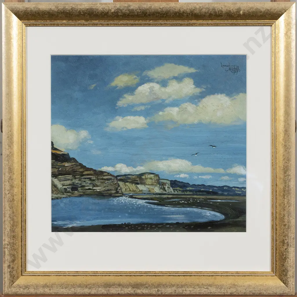 Leonard Mitchell (1925 - 1980) - The Blue Lagoon Lake Ferry Wairarapa Image 1++