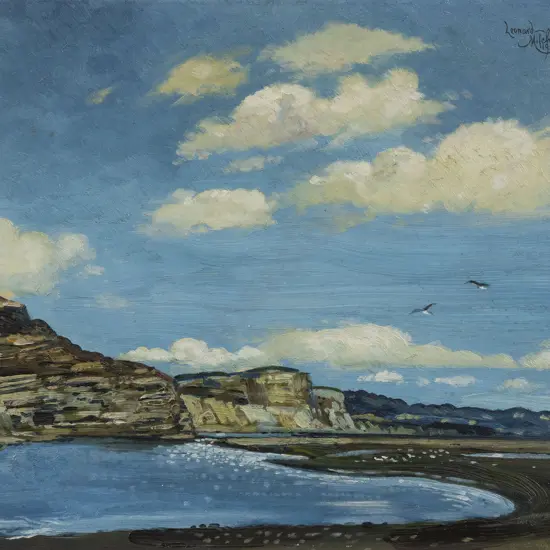 Leonard Mitchell (1925 - 1980) - The Blue Lagoon Lake Ferry Wairarapa