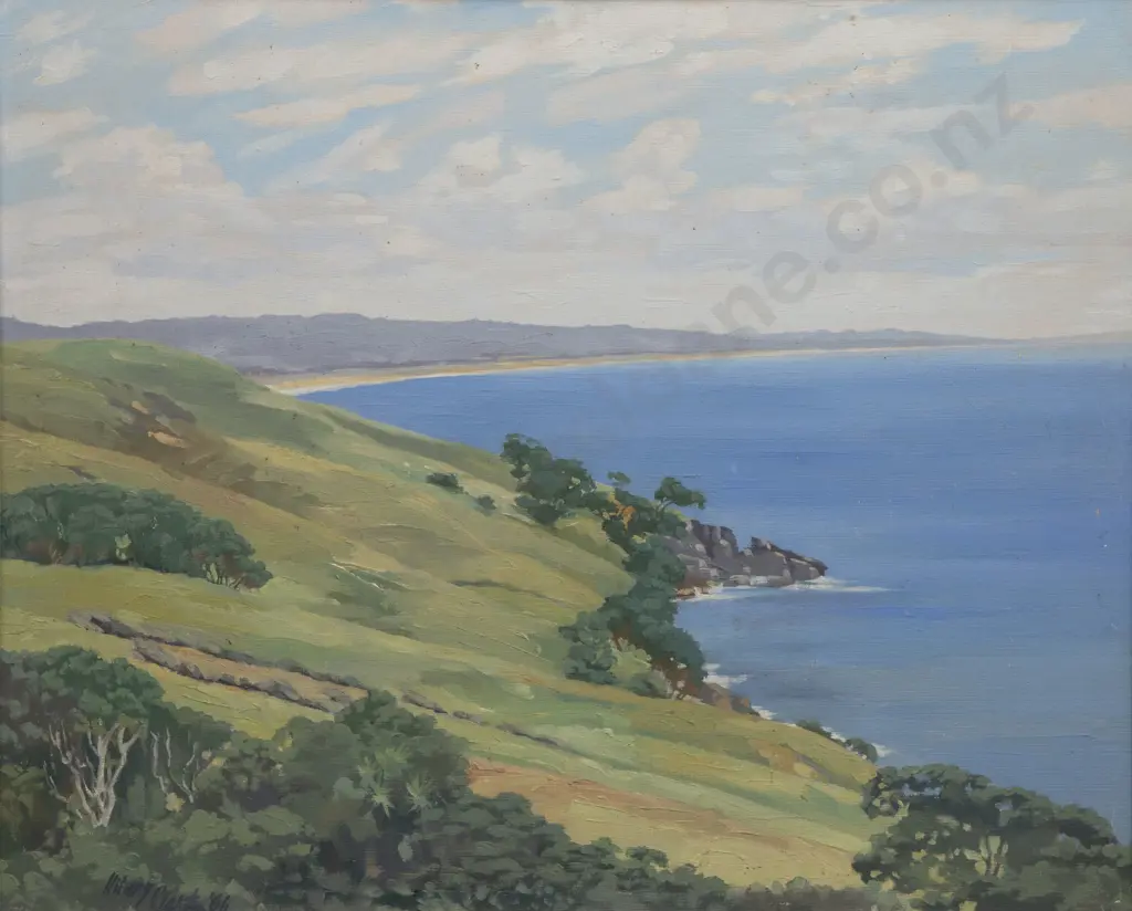 Hilary Clark (1914 - 1989) - Bream Bay From Langs Beach Image 1++
