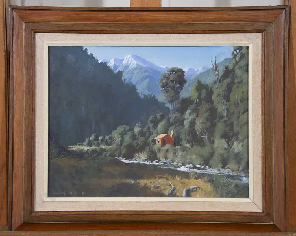 John Rundle (1933 - 2014) - Penn Creek Hut Tararua Range Image 1++