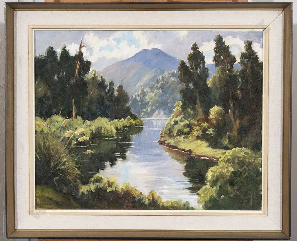E B Lattey (1899 - 1986) - Wanganui River Aukopae Image 1++
