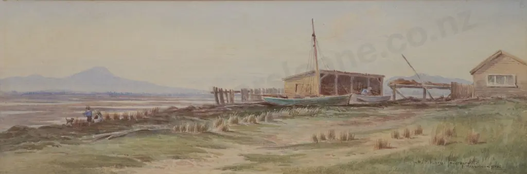 Laurence William Wilson (1850-1912) - On the Estuary Invercargill Image 1++