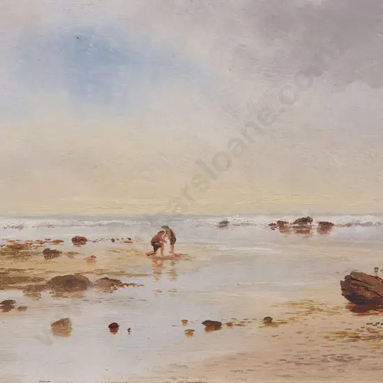 Henry William Kirkwood (1854 - 1925) - Coastal Scene With Figures