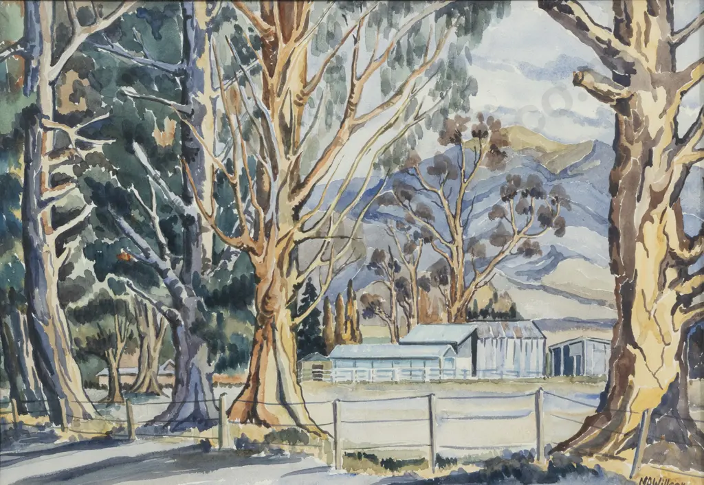M A Willcox - Rural Landscape with Farm Buildings Image 1++