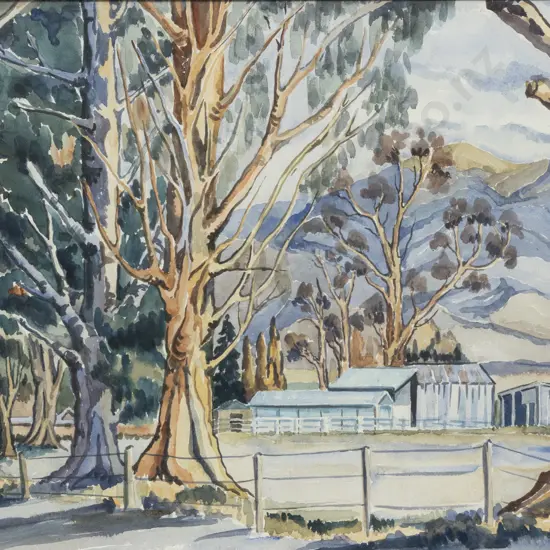 M A Willcox - Rural Landscape with Farm Buildings