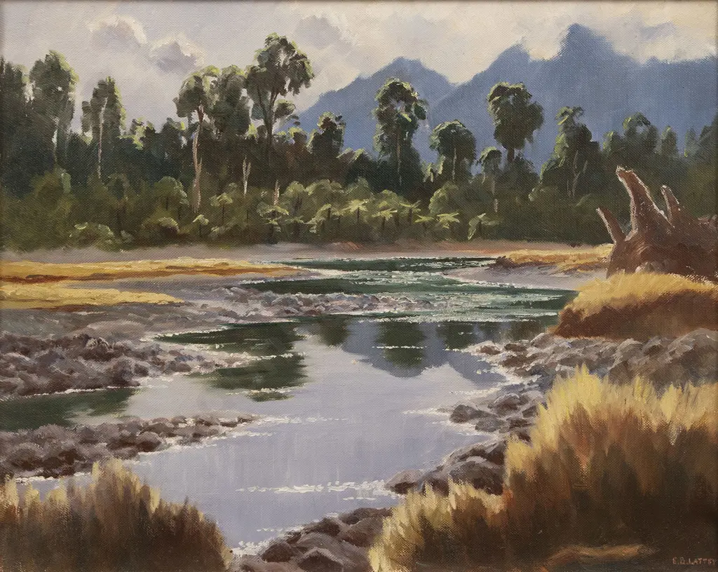 E B Lattey (1899 - 1986) - Salt Water Creek Westland Image 1++