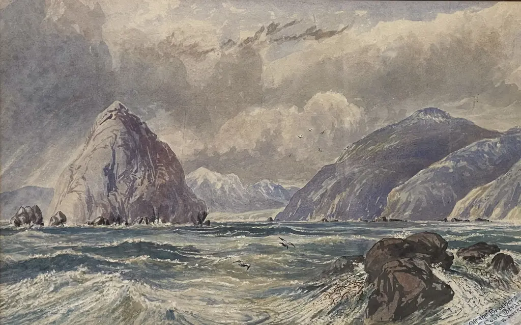Walter Deverell (1833 - 1920) - Off The "Brothers" Cook Strait Image 1++
