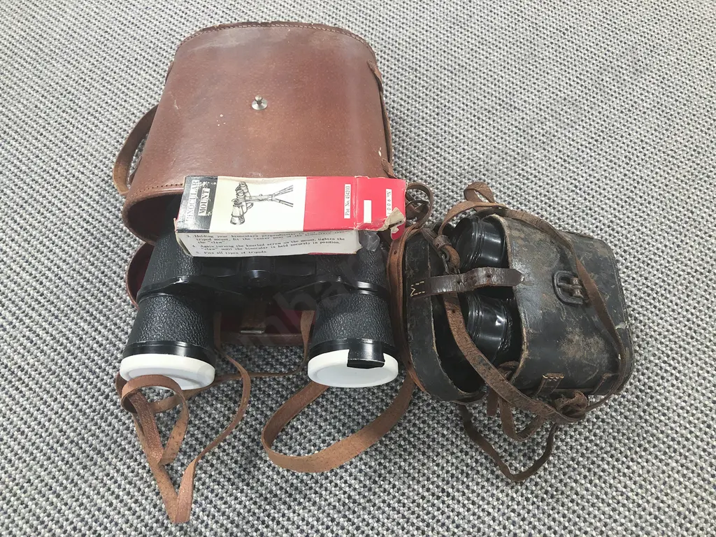*PLEASE NOTE PHOTO CHANGE*Two Vintage Binoculars in Cases Image 1++