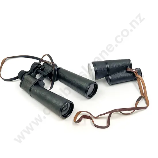 Monocular in Case together with Cased Binoculars