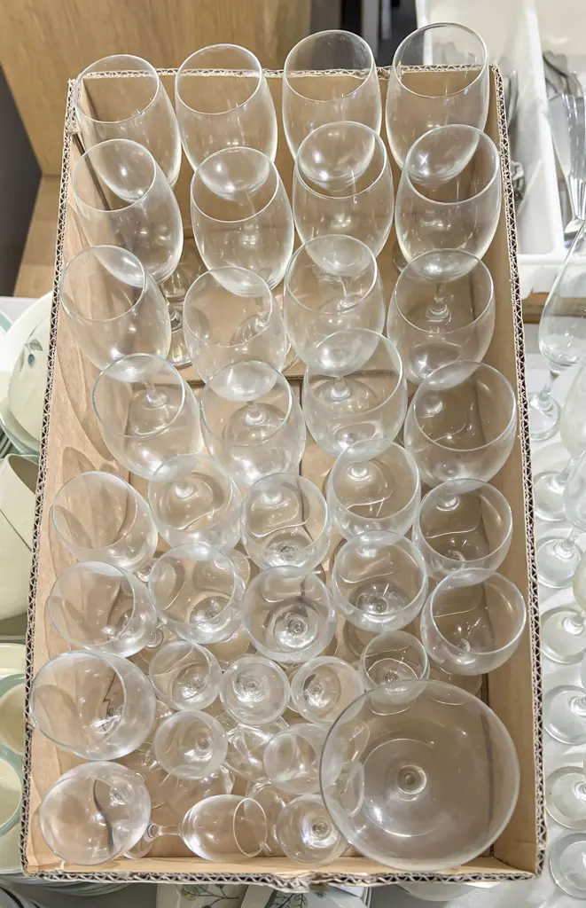 Large Quantity of Assorted Stemmed Glassware Image 1++
