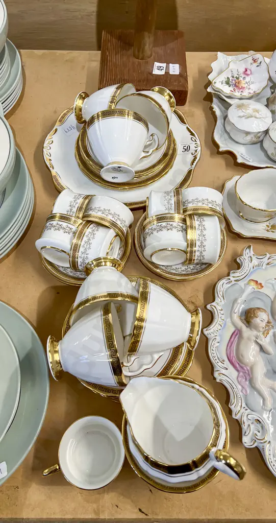 Adderley Fine Bone China Gilt Decorated Part Tea Set together with Cauldon Part Coffee Set Image 1++