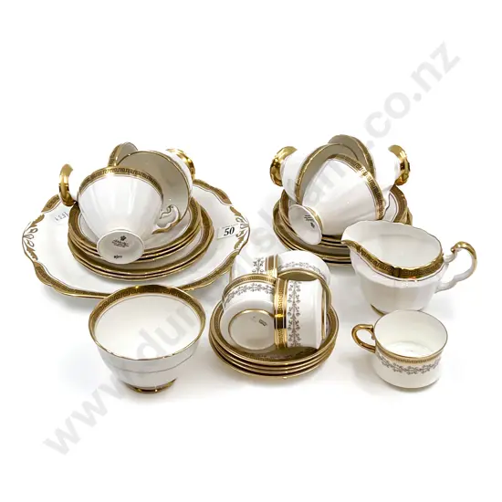 Adderley Fine Bone China Gilt Decorated Part Tea Set together with Cauldon Part Coffee Set