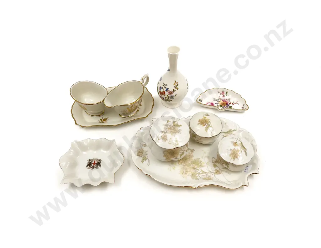 Aynsley Vase with RCD Dish together with Limoges Four Pce Vanity Set etc Image 1++