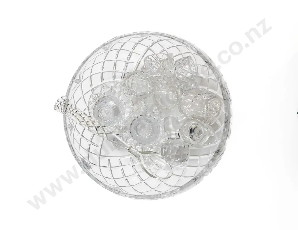 Large Table Crystal Footed Bowl together with Assorted Image 1++