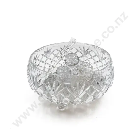 Large Table Crystal Footed Bowl together with Assorted