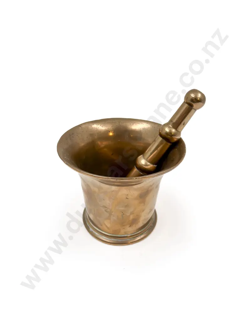 Victorian Heavy Brass Chemist's Mortar & Pestle Image 1++