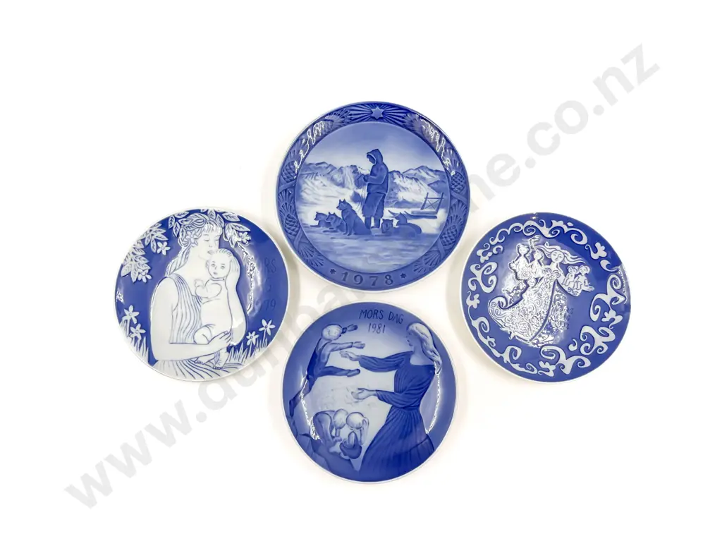 Three Royal Copenhagen Mother's Day Plates together with Christmas Plate Image 1++