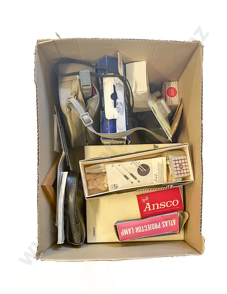 Two Boxes of Assorted Vintage Radio & Projector Accessories etc Image 1++