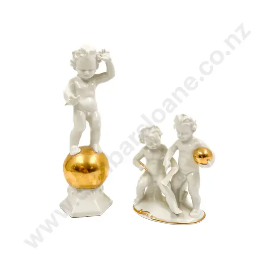 German Porcelain Figure Group and Other