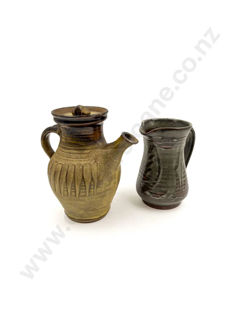 Janet Wright Coffee Pot together with Unmarked Jug Image 1++