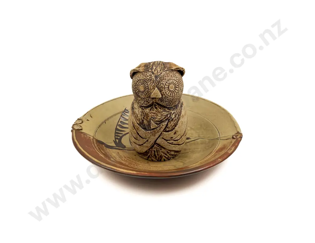 Pottery Owl Form Money Box together with Pottery Shallow Bowl Image 1++