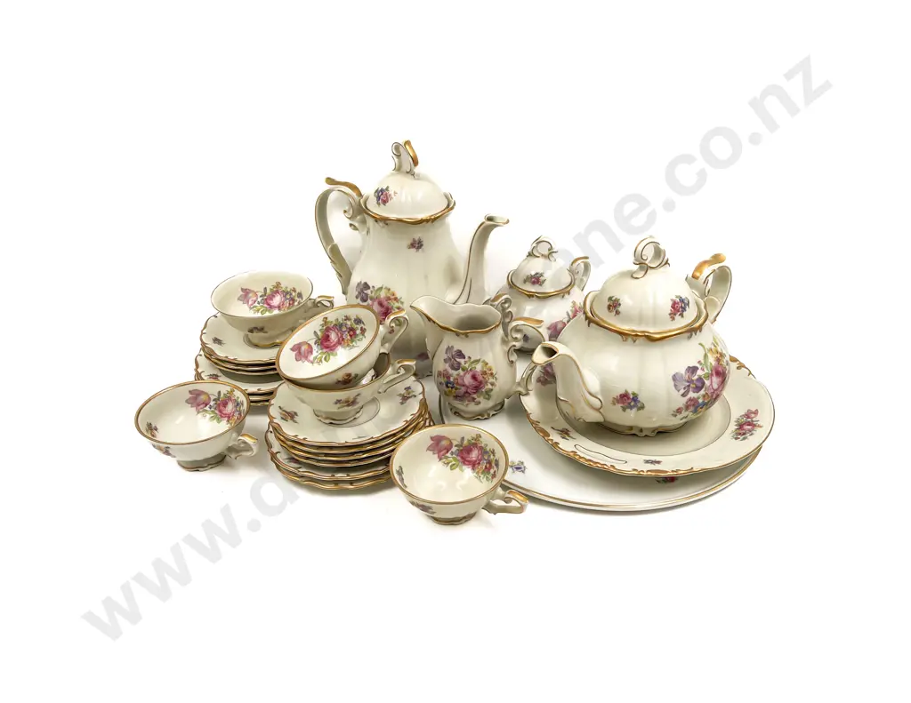 German Floral Decorated Fancy China Part Tea & Coffee Set etc Image 1++