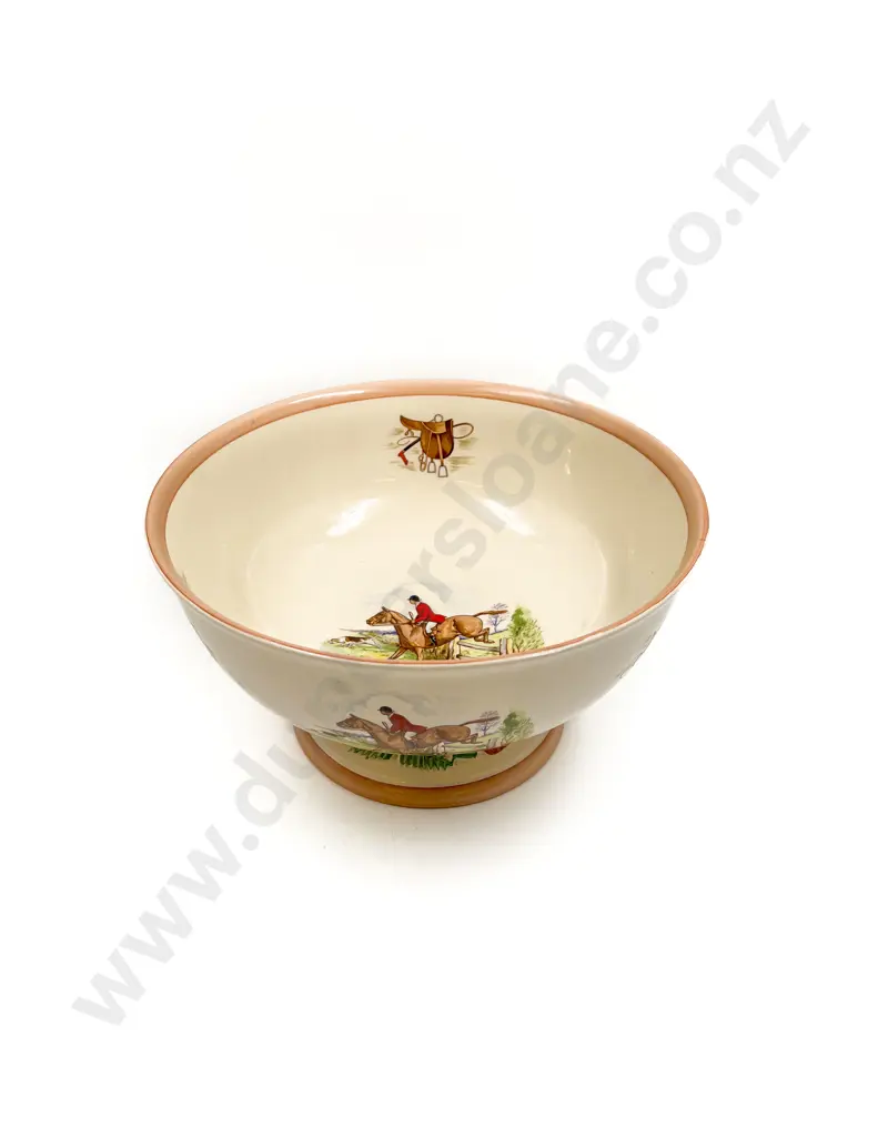 Ambassador Ware English Hunting Scenes Large Pedestal Bowl Image 1++