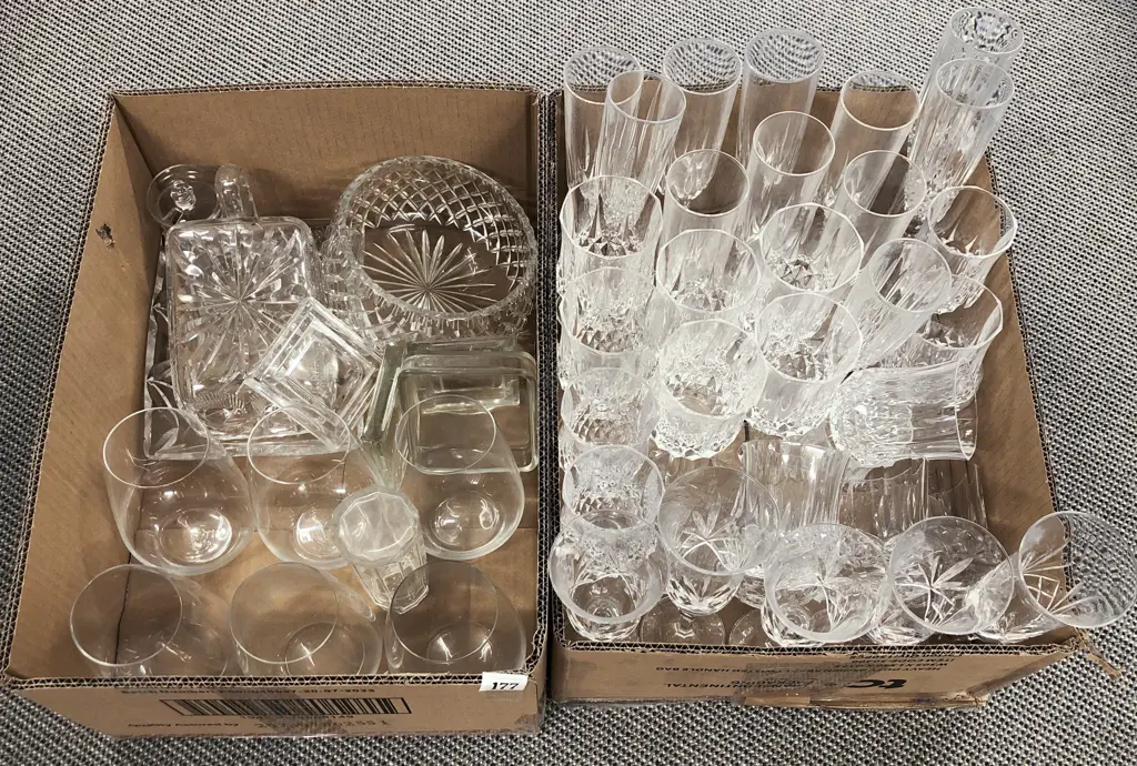 Two Boxes of Assorted Crystal and Glassware Image 1++