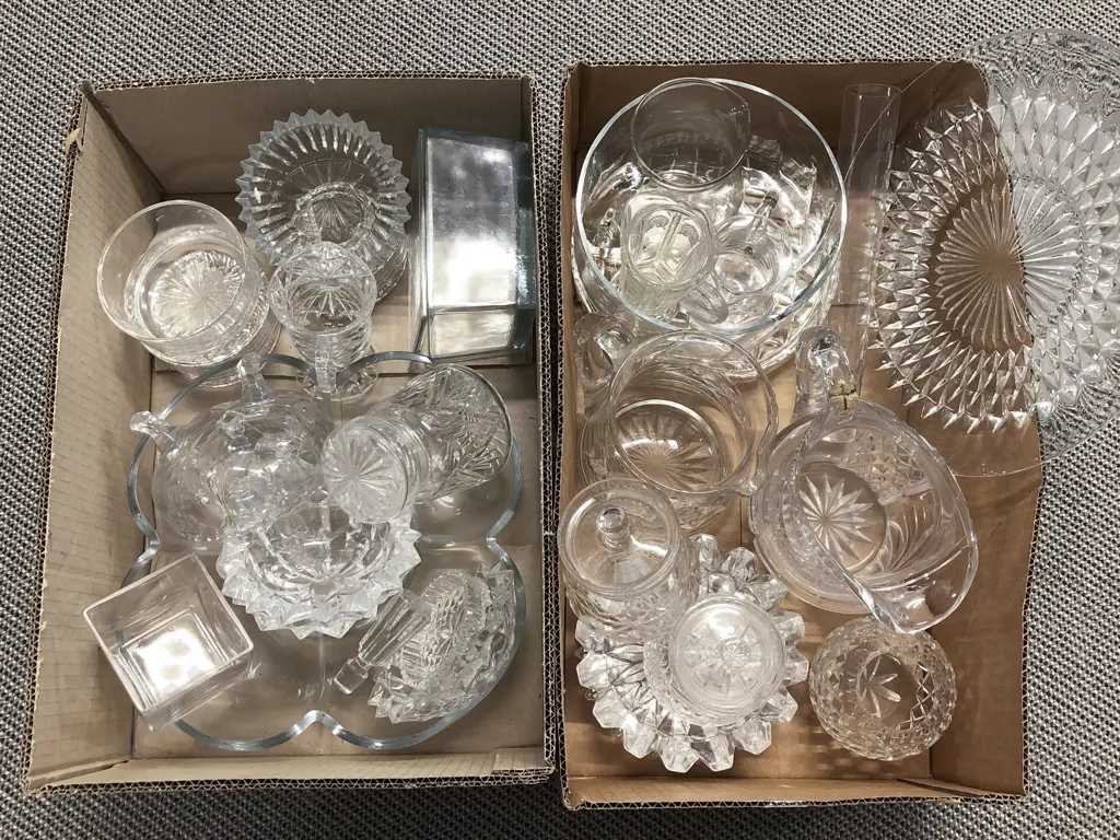 Two Boxes of Assorted Crystal and Glassware Image 1++