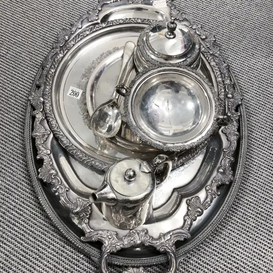 Quantity of Assorted S/P incl Decorated Double Handled Trays