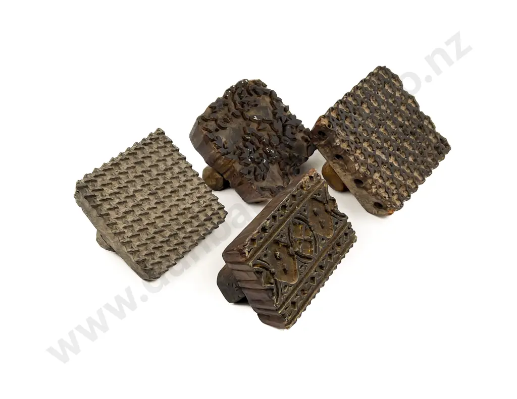 Four Assorted Indonesian Fabric Stamps Image 1++
