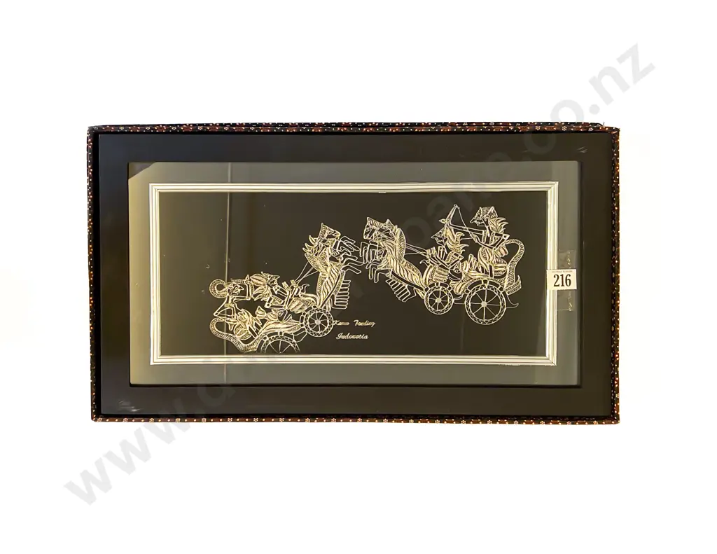 Framed Indonesian Silver Work Picture in Presentation Box Image 1++