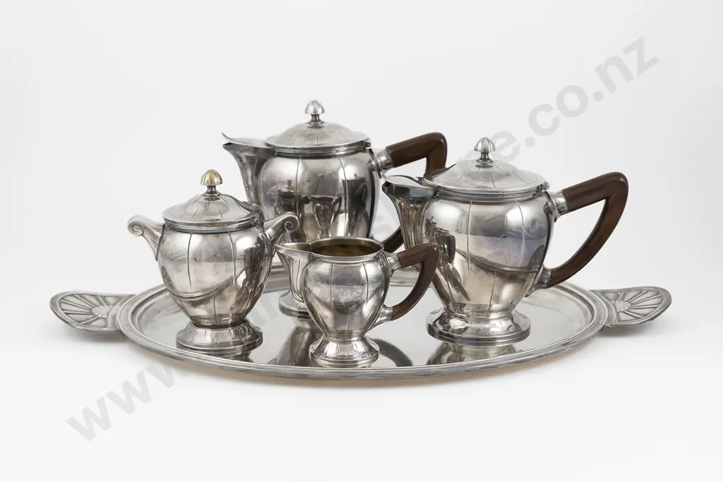 French S/Plate 5pce Tea & Coffee Set Image 1++