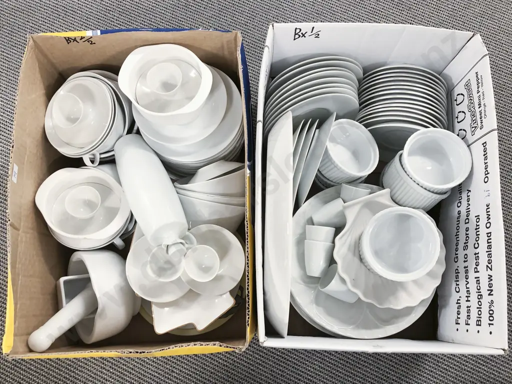 Two Boxes of Assorted Kitchen Crockery Image 1++